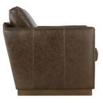 Allie Leather Swivel Chair side angle showing back panel and clean stitching lines.