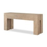 Abaso Console Table angled view showing depth and squared leg design
