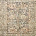 Traditional Margot Ocean Spice rug with ornate floral motifs in blue, beige, and brown tones, plush cloud-like texture