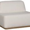 Square bumper with attached cushioned backrest in Jackpot Chalk fabric and wooden base