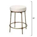 Stool with dimensions overlay showing 28 inches height and 19 inches width