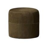 Camino Ottoman angled to show the joined corners and detailed zigzag stitching