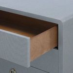 Partially open drawer showing natural wood interior and smooth sliding mechanism on Bryant Linen dresser