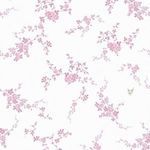Rachel Ashwell Butterflies wallpaper with delicate pink tea rose garlands and small butterflies on a white background