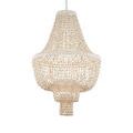 Off-center front angle showing full chandelier and chain suspension against white background