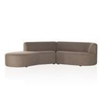 Front-facing view showing the full sectional with visible separation between two pieces