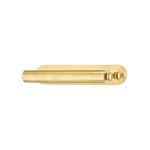 Stockport 2 Light Picture Light with sleek brass finish and two adjustable cylindrical light heads on oval backplate