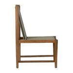 Side profile of Pacifica chair with taupe rope seat and back showing frame details