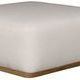 Nest Modular Sectional ottoman angled side view with plush white texture on wooden base