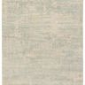 Hand-loomed modern abstract rug in teal and cream with soft, textured patterning, 10 by 14 feet