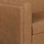 Close-up of Alora sofa’s arm stitching and removable seat cushion corner