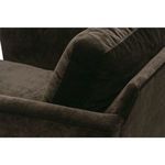 Close-up of the cushioned backrest corner and arm, highlighting fabric texture