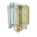 Close-up of spherical gold leaf wrought iron joint supporting glass panels for Duvernell Sconce