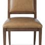 Front view of Archives Leather Chair, showcasing padded leather seat and backrest with walnut wood frame