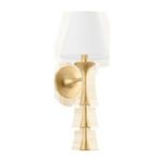 Vails Gate sconce isolated with shadow faintly visible behind round backplate and tapered shade