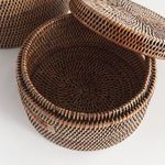 Product Image 3 for Burma Rattan Round Lidded Boxes, Set Of 2 from Napa Home And Garden
