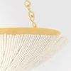 Close-up of pendant edge showing gold leaf dish against textured Coco Shell bowl
