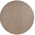 Top view of Solara Dining Table showing circular gray oak wood grain surface