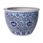Product Image 3 for Large Blue & White Porcelain Planter Sunflower Leave from Legend of Asia