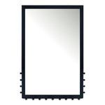 Rectangular Figaro mirror with visible side finials on black frame