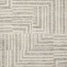Oatmeal and silver tone traditional rug with architectural linear pattern and textured pile