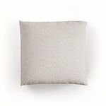 Top-down view of square ottoman cushion with subtle textured stone fabric