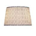 Plume Medium Tapered Lamp Shade lit from inside, showing illuminated pleated fabric