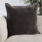 Product Image 4 for Beaufort Solid Dark Gray/ White Throw Pillow 26 inch from Jaipur