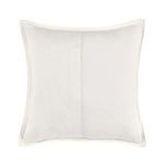 Ivory square sham made of soft cotton linen blend with crisp mitered corners and clean seam detail