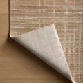 Wade Clay Silver Rug corner flipped to reveal backside pattern and construction details