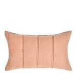 Rectangular taupe beige clay sham with large channel-stitched quilting, soft ramie fabric texture