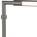 Close-up of lamp arm corner joint showing bronze finish detail and matte diffuser