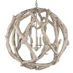 Product Image 3 for Driftwood Whitewash Orb Chandelier from Currey & Company