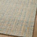 Detailed corner close-up of Polly Blue / Sand Rug showing woven texture and color contrast