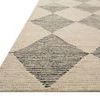 Side perspective of Francis rug highlighting its thickness and tightly hooked wool construction.