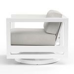Opposite side profile of Newport Swivel Club chair showing consistent frame and cushion design