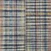 plaid Humphrey Plum multi rug with layered stripes in blue, green, yellow, and purple tones on plush texture