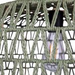 Close-up side view highlighting texture and woven triangular pattern of natural paper rope shade