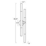 Technical drawing of Cass Sconce with dimensions, side view showing height and depth