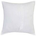 Back of sham with smooth white cotton fabric and overlapping closure