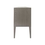 Side view of Palmer Fluted Buffet showing solid oak smooth panel and tapered leg profile