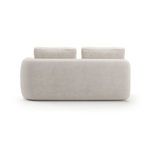 Back view displaying smooth, continuous fabric upholstery covering the loveseat’s back