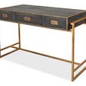 Product Image 3 for Gray Leather Shagreen Desk from Sarreid Ltd.
