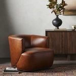 Product Image 23 for Mila Top Grain Riviera Cognac Leather Swivel Chair from Four Hands