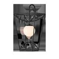 Rochefort Small Wall Sconce with black powder-coated metal frame and milky white glass globe lantern style design