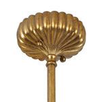 Top ceiling mount with fluted, scallop shell-like design in antiqued gold finish