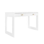 Product Image 2 for Larkin Two Drawer Desk With Fluted Detail In Matte White Lacquer from Worlds Away