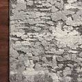 Theory Charcoal Grey Rug with abstract texture in soft plush pile on dark wood floor