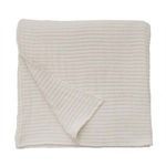 Folded view of Vancouver Oversized Throw with soft horizontal ribbed texture and subtle ivory color