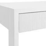 Product Image 5 for Larkin Two Drawer Desk With Fluted Detail In Matte White Lacquer from Worlds Away